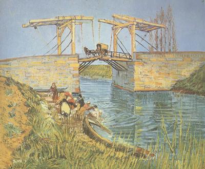 Vincent Van Gogh The Langlois Bridge at Arles with Women Washing (nn04) France oil painting art